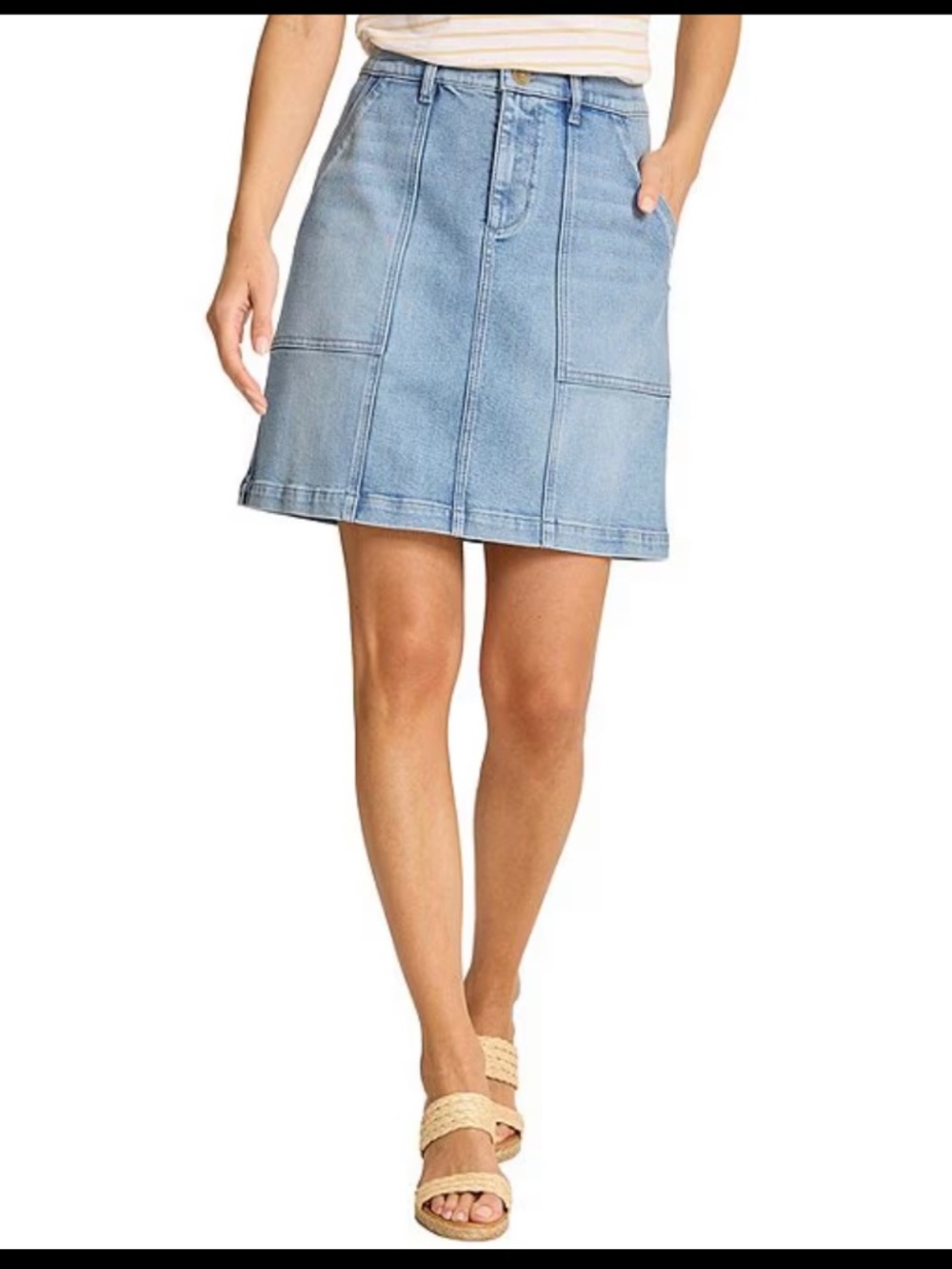 Tommy Bahama Denim Utility Skirt Blue Jean Stretch Western Preppy Coastal Fall 8